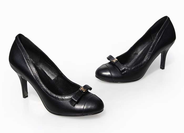 Replica Chanel Shoes 7285b black lambskin leather - Click Image to Close
